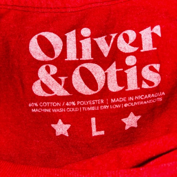 Oliver & Otis Chip Dip pin & Margarita Sip-pin Graphic Tee Red Short Sleeve - Picture 4 of 5